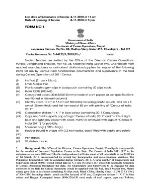 Tender Document - Fill and Sign Printable Template Online