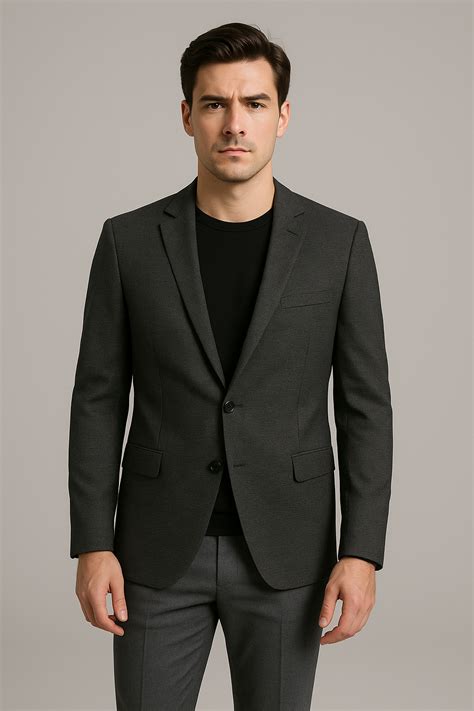 Charcoal Textured Slim fit Blazer (Imported) – Falcon Suits
