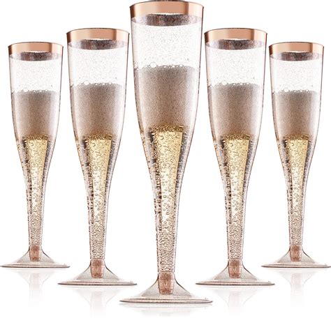 Amazon.com: Prestee 24 Champagne Flutes Plastic - Plastic Cocktail ...
