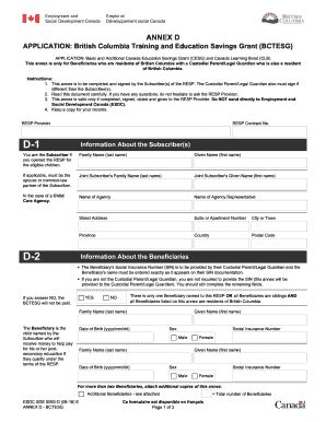 2017-2025 Form Canada ESDC SDE 0093-D Fill Online, Printable, Fillable ...
