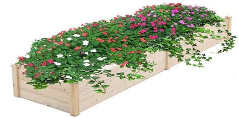 SUNCROWN 8ft x 2ft Outdoor Wooden Garden Bed Planter India | Ubuy