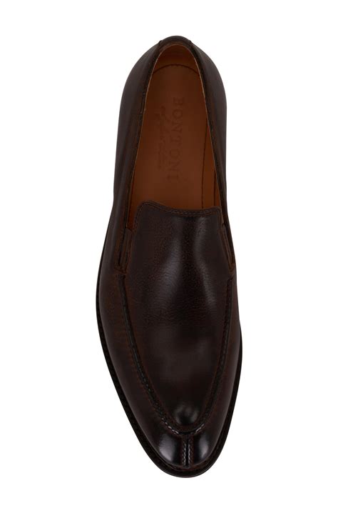Bontoni - Dome Split Dark Brown Leather Loafer | Mitchell Stores