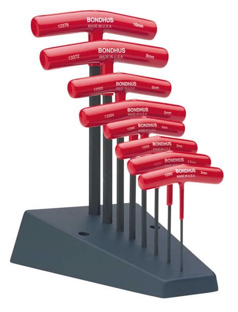 15289 Bondhus | Bondhus 8 piece T Metric Hex Key Set, Hex size 2 to 10 ...