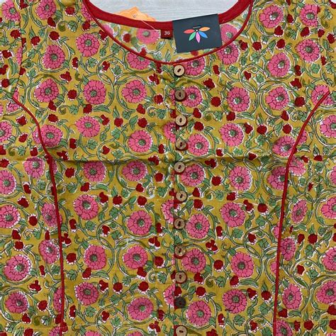 Size 36 - Readymade Handblock Printed Cotton Blouse -1618 – FABK