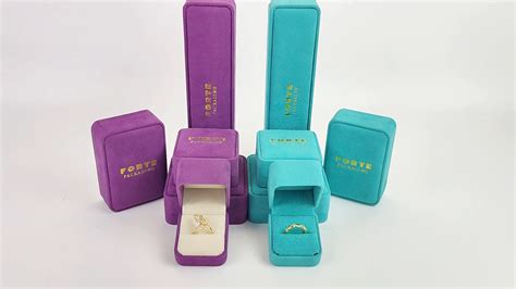 Forte High Quality Custom Luxury Purple Cream Velvet Jewelry Box Gift ...