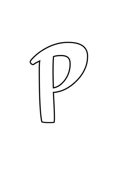Printable Cursive Bubble Letter P