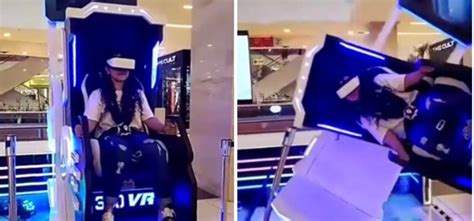 Gamer Falls From Virtual Reality Machine After It Breaks Down