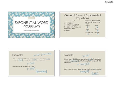 SOLUTION: Exponential Word Problems Practice - Studypool