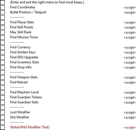 Cheat Engine Borderlands 2 Script 的图像结果