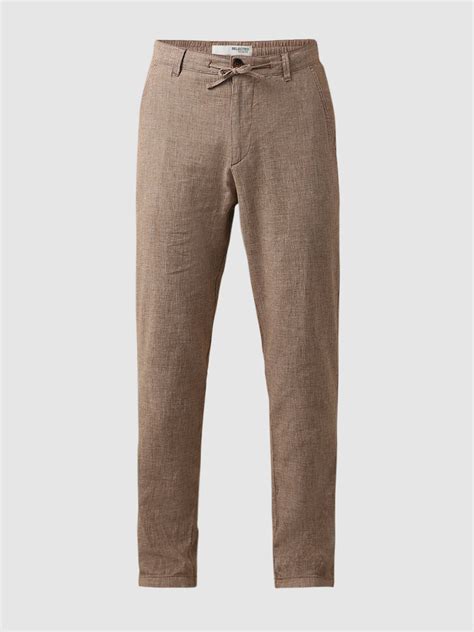 Buy Beige Mid Rise Linen Slim Fit Pants for Men Online