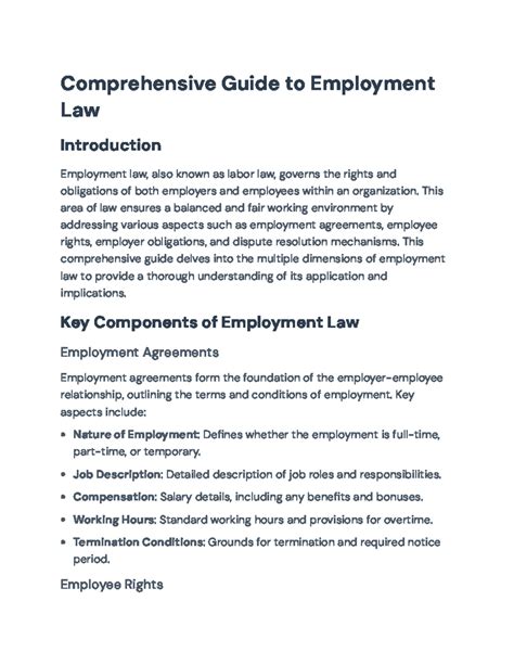 Comprehensive Guide to Employment Law: Rights and Obligations Overview ...