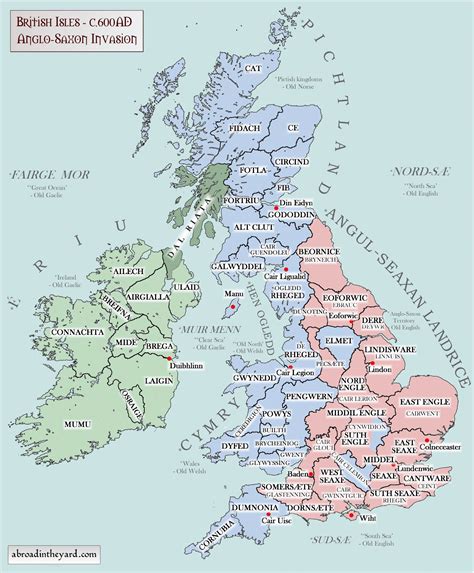 British Isles 3 - Anglo-Saxon 600 - final PNG 700 | Map of britain, Anglo saxon history ...