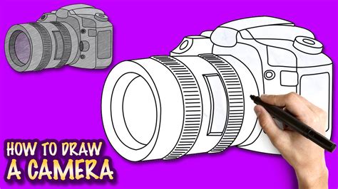 How to draw a Camera - Easy step-by-step drawing lessons for kids - YouTube