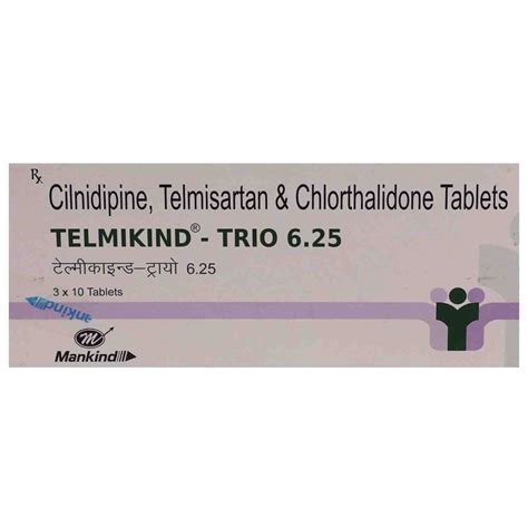 Telmikind Trio 6.25 Tablet 10's Price, Uses, Side Effects, Composition ...