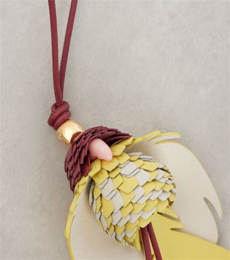 Bird leather bag charm in multicoloured - Loewe | Mytheresa