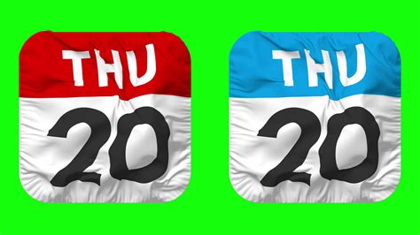 Twentieth, 20th Thursday Date Calendar Seamless Looping Squire Cloth ...