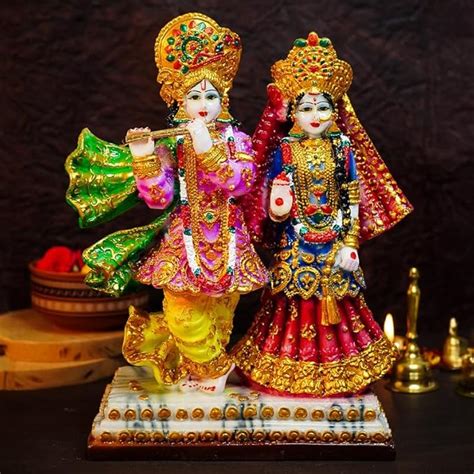 Buy Ekhasa Aura Series Big Size Marble Dust Radha Krishna Murti (1 Feet ...