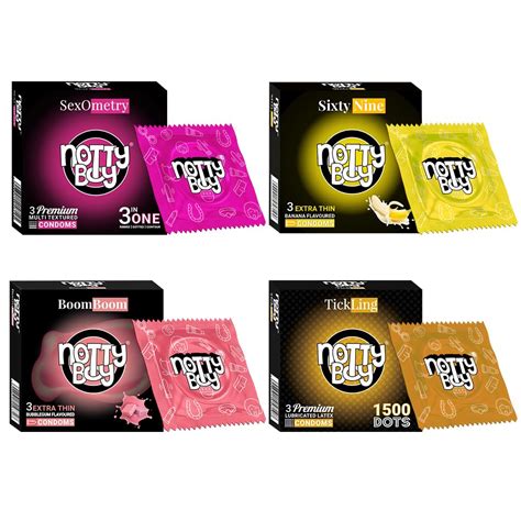 Buy NOTTY BOY Multi Flavour Variety pack - 3in1 contoured, Ultra Ribbed ...