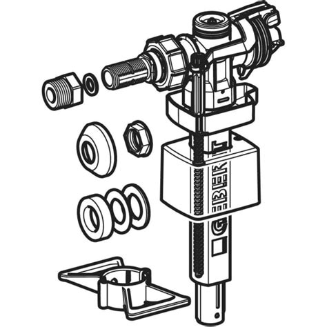 Geberit Type 383 fill valve, lateral water supply connection, 3/8" and ...