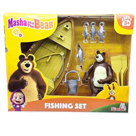 Masha and The Bear Fishing Set (Masha Series Bear Doll and Its Boat an ...