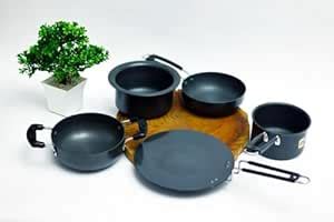 Buy METKING Hard Anodised Cookware Set of 5 - Induction Base Includes ...