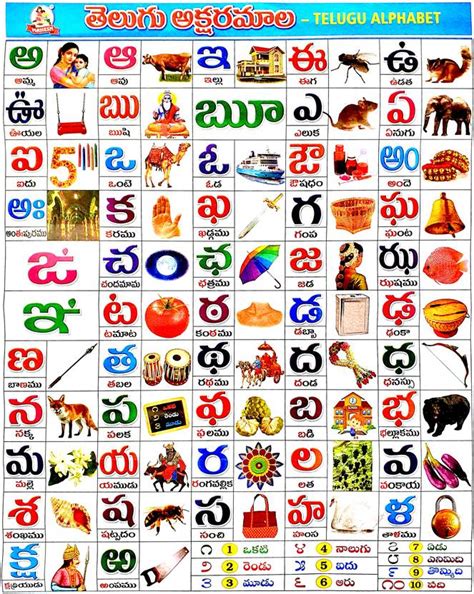 Telugu Alphabets for Kids - Telugu Aksharamala wall Chart for Kids ...