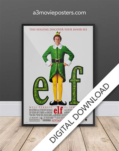 Elf - Movie Poster - Digital Poster Download, 300dpi Jpeg, A3 and ...