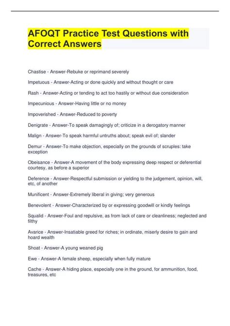 AFOQT Practice Test Questions with Correct Answers - AFOQT - Stuvia US