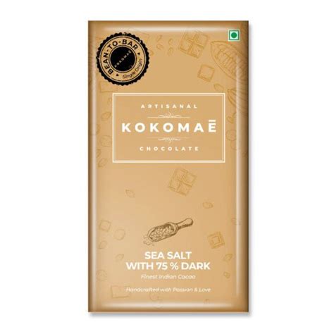Buy Kokomae Indian Single Origin Sea Salt 75% Dark - 50 gm Online at ...