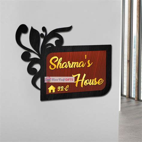 Buy Personalized Wooden Home Name Plates - love craft gift