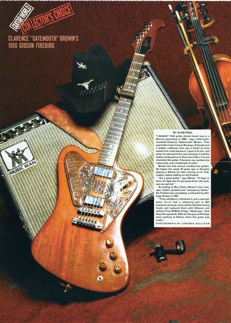 1966 Gibson Firebird Guitar Poster - Clarence Gatemouth Brown - Vintage ...