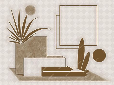 Premium PSD | Png minimalist frame art with abstract geometric shapes border f illustration ...