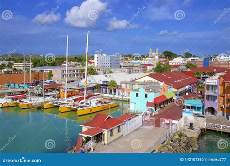 St John`s and a Cruise Port in Antigua, Caribbean Editorial Image ...