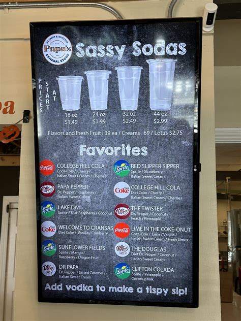 The dirty soda craze has arrived at Papa's General Store's with Sassy ...