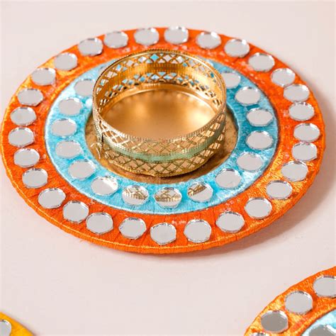 Set Of 4 Mirror Detailed Tea Light Holders Online - Premium Candle ...