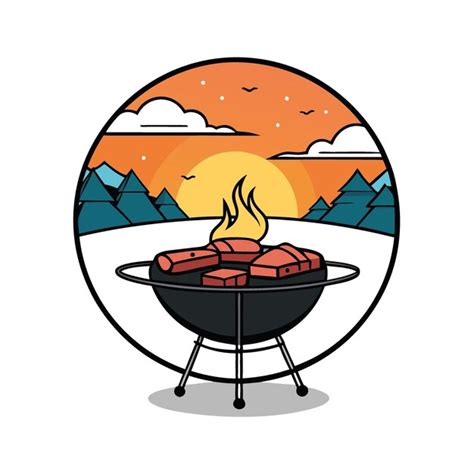 Winter sunset bbq delicious steaks cooking over an open flame | Premium ...