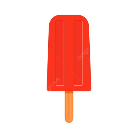 Red Strawberry Popsicle On Stick Isolated On White Vector, Flat ...
