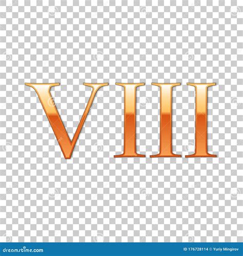 8, VIII, Luxury Gold And Silver Roman Numerals, Sign, Logo, Symbol ...