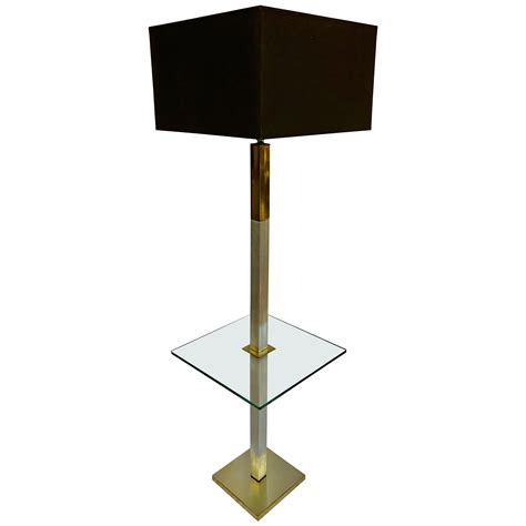 Mid-Century Modern Floor Lamp with Glass Table and Walnut Base Pearsall ...