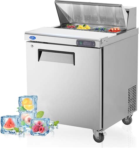 Amazon.com: kalifon 28" W 1 Door Refrigerator Sandwich Salad Prep Table ...