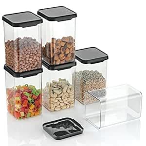 Buy Flossymart 1100 ml Pack of 6 Airtight Container Kitchen Food Fridge ...