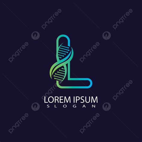 Gambar Huruf L Dengan Logo Dna Atau Vektor Desain Template Simbol, 3d, Digital, Latar Belakang ...