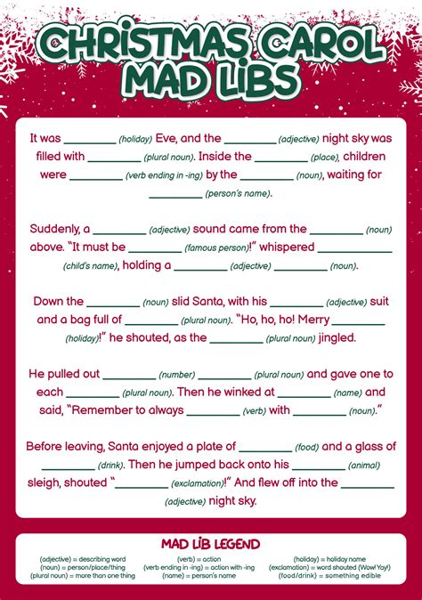 Blank Christmas Mad Libs - 13 Free PDF Printables | Printablee