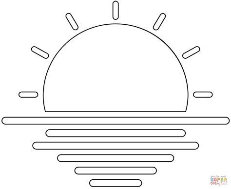 Sunset coloring page | Free Printable Coloring Pages