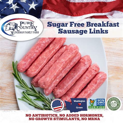 Pork- Sugar Free Breakfast LINK Sausage - Pure Country Farms