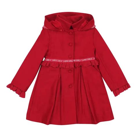 Lapin House Red Detachable Hood Overcoat | Les Petits - Les Petits