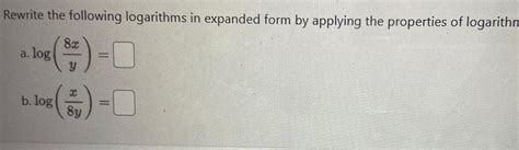 Writing Logarithms in Expanded Form 的图像结果