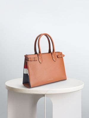 Buy U.S. POLO ASSN. Brand Structured Handbag Brown Online