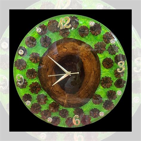 Green And Gold Border Resin Clock Manufacturers in Bengaluru