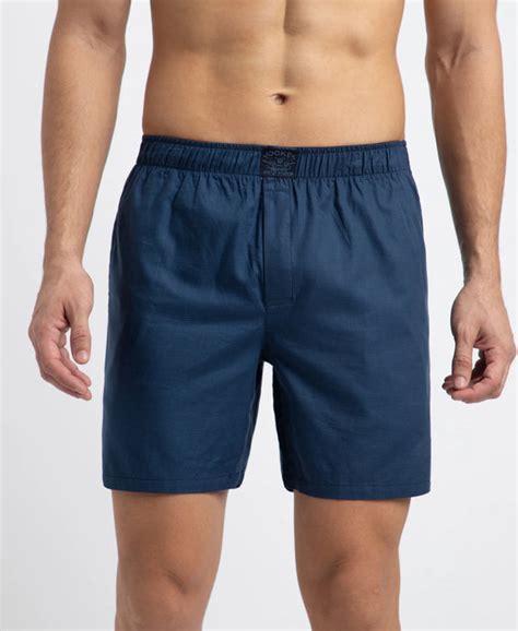Buy Tencel Lyocell Cotton Boxer Shorts with Side Pockets - Estate Blue ...
